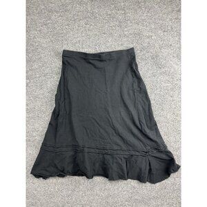 Indigenous Skirt Womens Medium Black Organic Cotton Ruffle Hem A-Line Casual